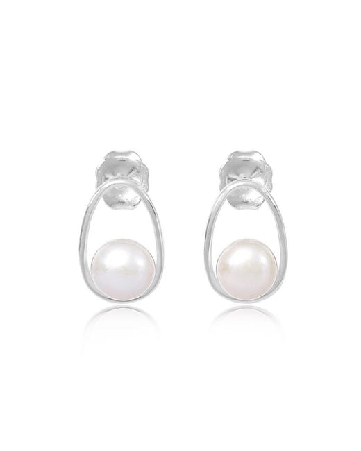 Pearls of the Orient Online Metallic Gratia Teardrop Earrings With Cultured Freshwater Pearls