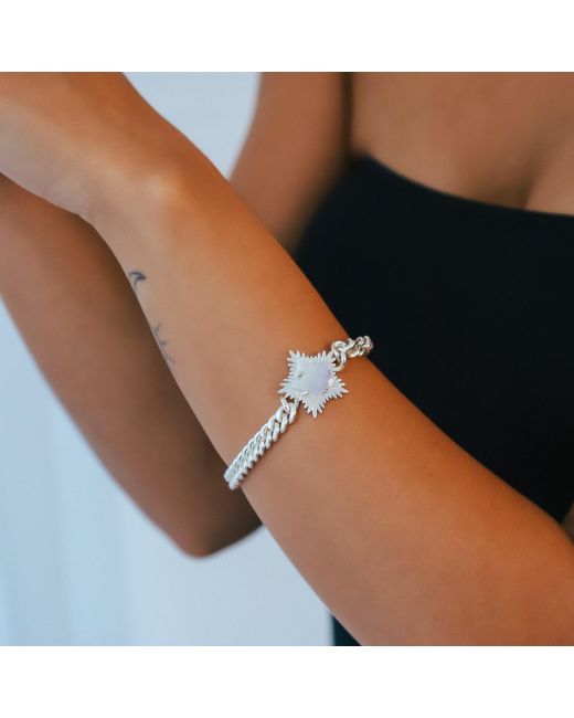 Luna Charles Metallic Willa Moonstone Spiky Star Bracelet