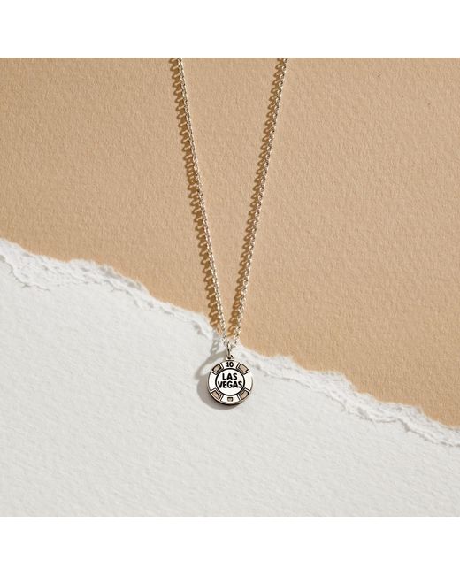 Posh Totty Designs Metallic Sterling Las Vegas Chip Dinky Charm Necklace