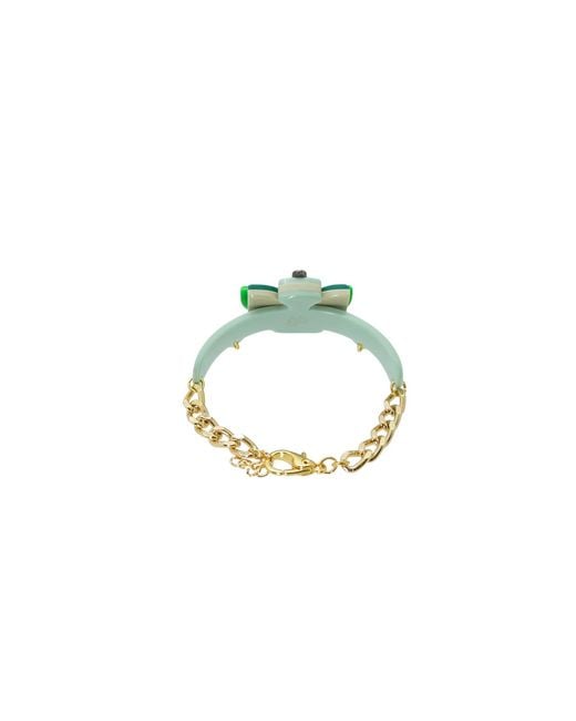 Gissa Bicalho Green Acrylic Handmade Bracelet Lotus