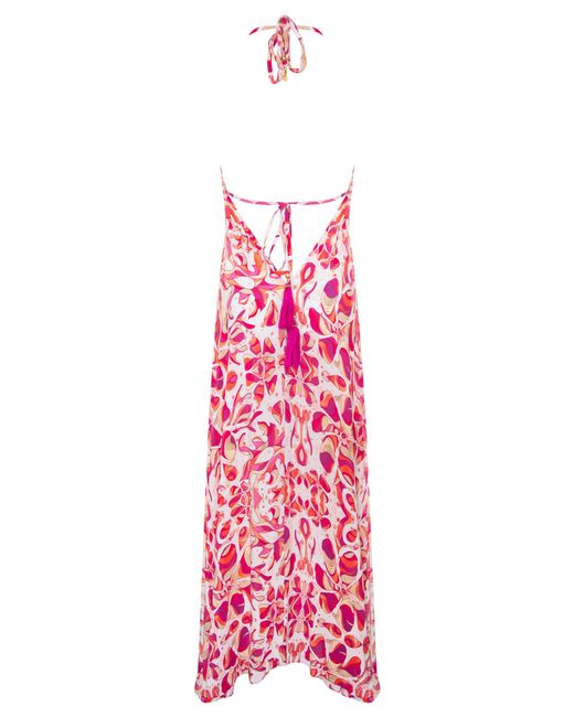 Sophia Alexia Pink Floral Fusion Silk Ibiza Dress