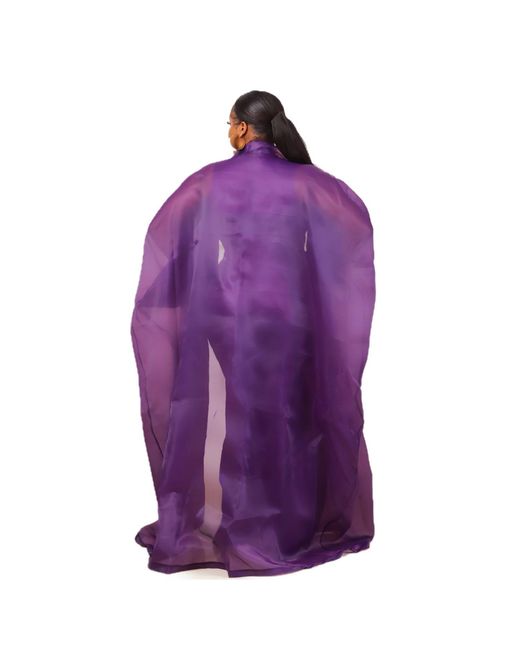 Spring Stitches Purple Dinma Mikado Jumpsuit & Organdie Kimono Set
