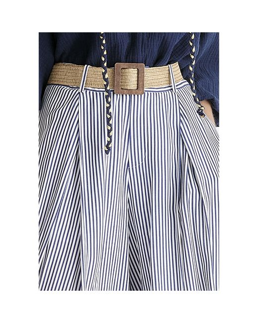Paisie Blue Belted Pleated Culottes