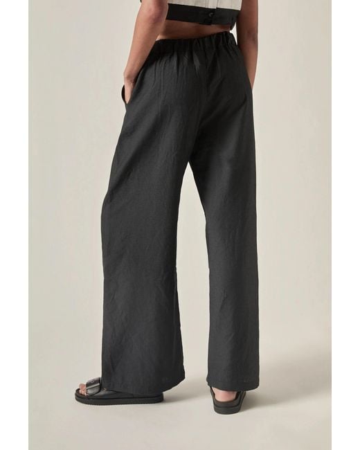 James Lakeland Black Linen Blend Drawstring Trousers