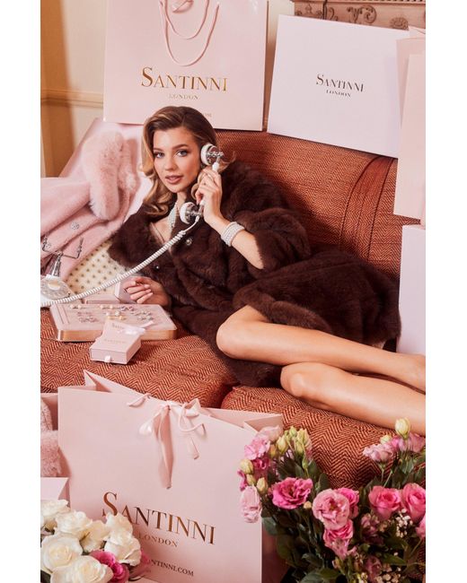 Santinni Brown 'Hollywood' Faux Fur Coat