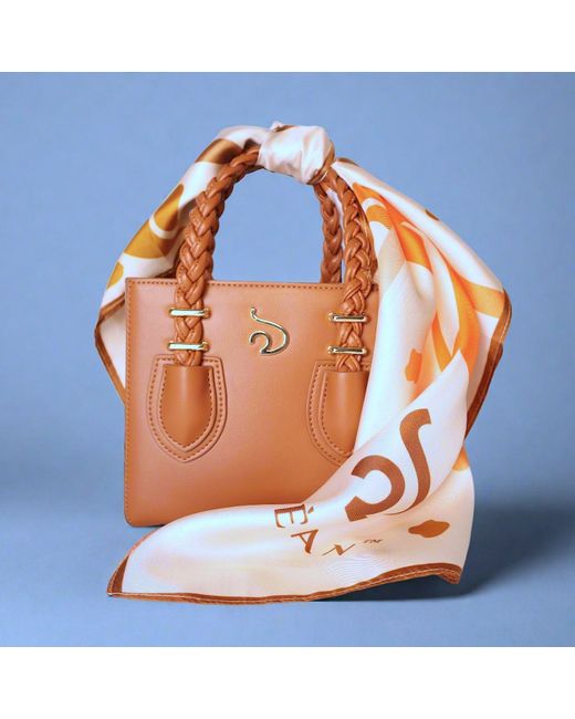 Mèsan Orange Oyin Boxy Tote With Hardware