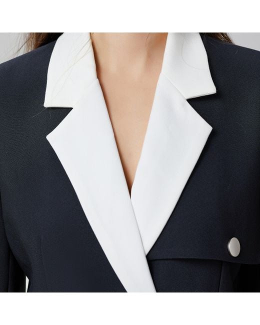 Smart and Joy Black Bi-Color Tailor Jacket