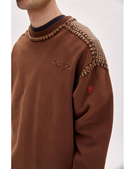 Pcfg Brown Crochet Sweat for men