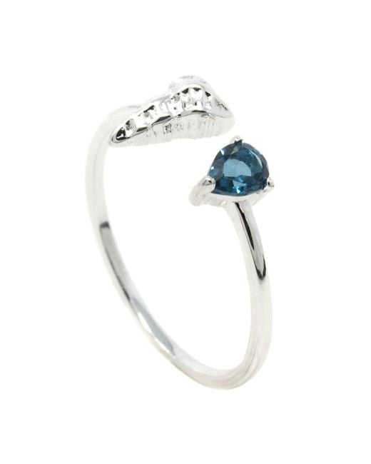 NASI SILVER Blue Shell Sedef Ring- Topaz