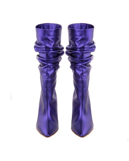 Ginissima Purple Leather Eva Boots