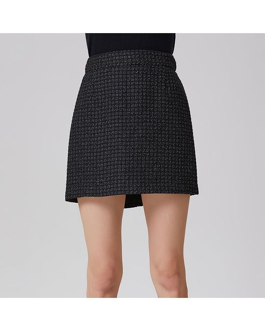 Smart and Joy Black Trapeze Mini Skirt