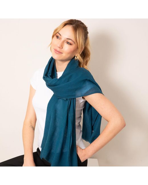 Alie Street London Blue Aurielle Silk Wool Scarf Tapestry