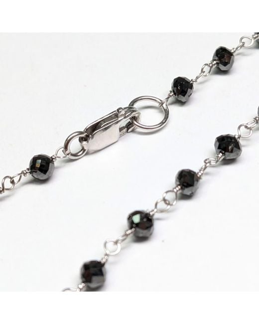 Rahul's Jewels Metallic 6.75" Genuine Diamond Rosary Bracelet