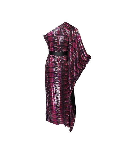 Jennafer Grace Purple Venom One Shoulder Caftan