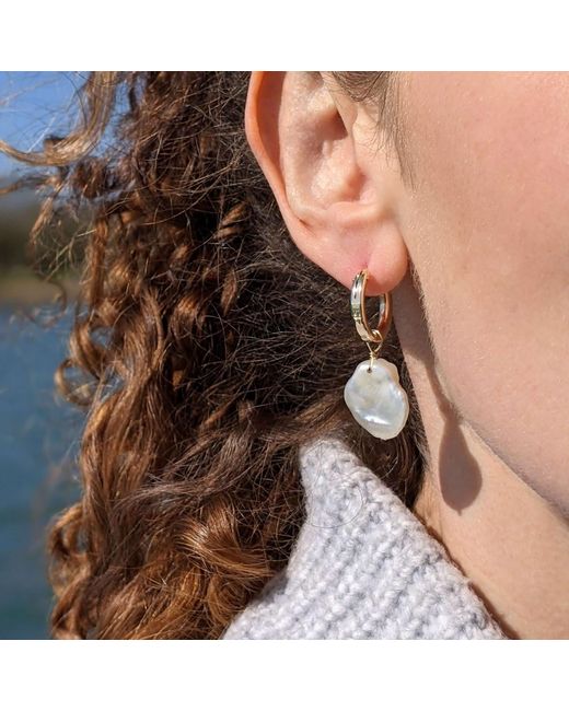 Kiri & Belle Blue Clemmie Petal Pearl Sterling Earrings