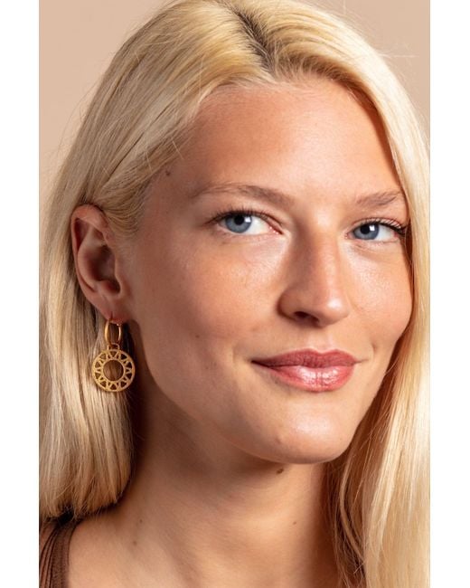 Claire Hill Designs Metallic Geometric Statement Hoop Earrings