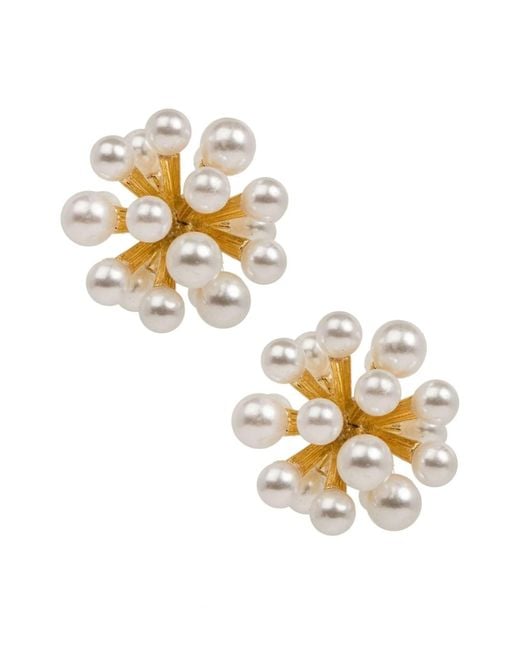 Saachi White Firework Pearl Earring