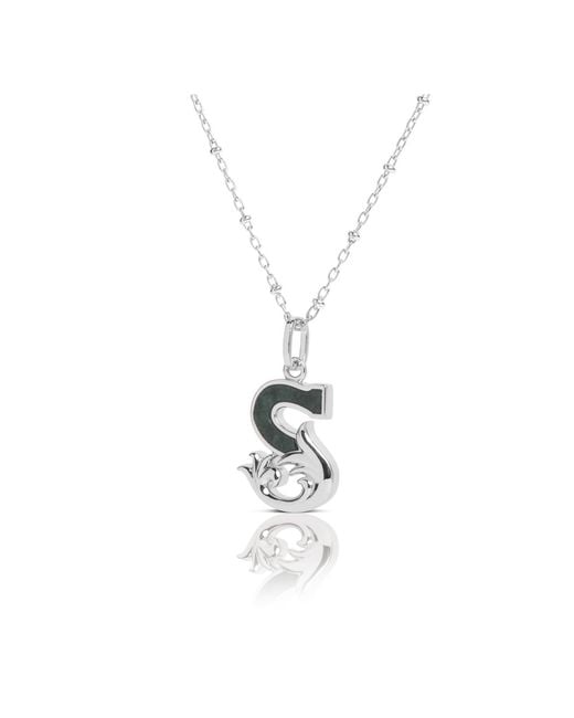 Kasun Metallic Solid S Initial Necklace With Marble