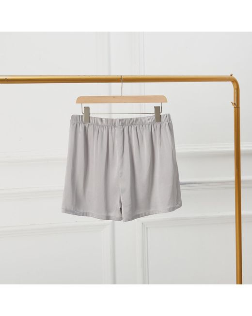 Soft Strokes Silk Gray Pure Mulberry Silk Boxers for men