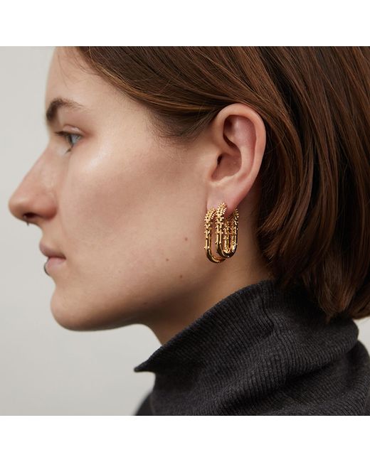 Kasun Metallic Rectangle Hoop Earring