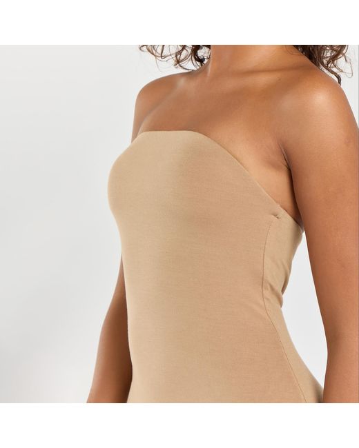 Egyptian Blue Brown Neutrals Sienna Clay Bandeau Mini Dress