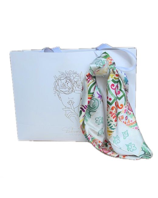 Introvertie VIENNA Green Silk Scarf
