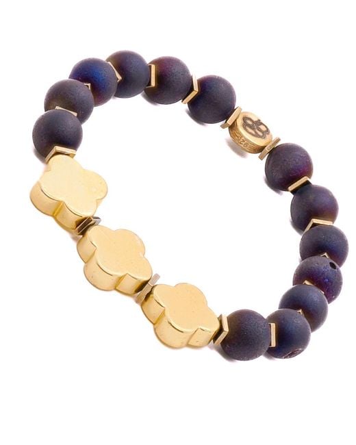 Ebru Jewelry Blue Moroccan Flower Agate Bracelet