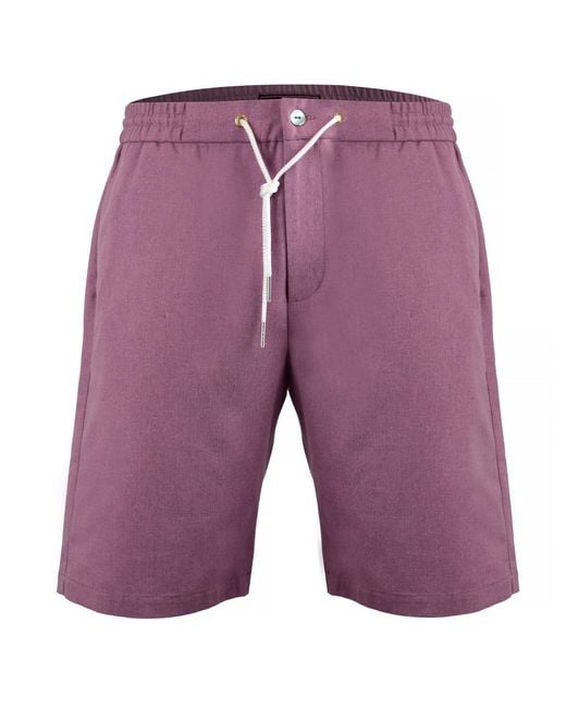DAVID WEJ Purple Kingston Linen Blend Short for men