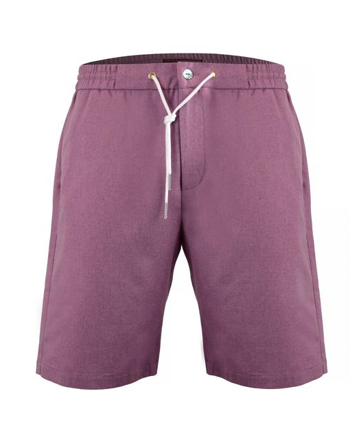 DAVID WEJ Purple Kingston Linen Blend Short for men