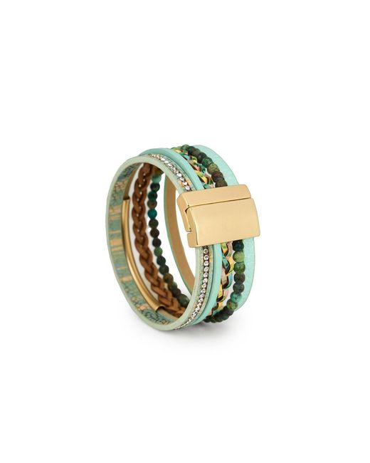 Saachi Metallic Coastal Sage Layered Bracelet
