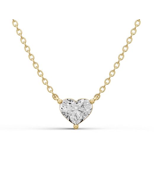 SEREIA OFFICIAL Metallic 14K 0.25 Ct Lab Grown Heart Shape Diamond Pendant