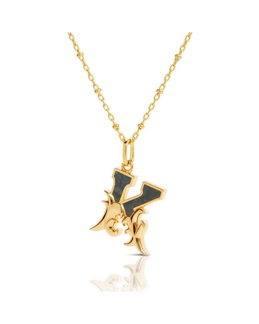 Kasun Metallic Plated K Initial Necklace With Marble