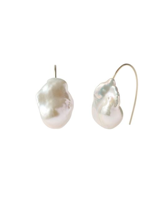 Bombyx House Metallic Baroque Pearl Hook Earrings