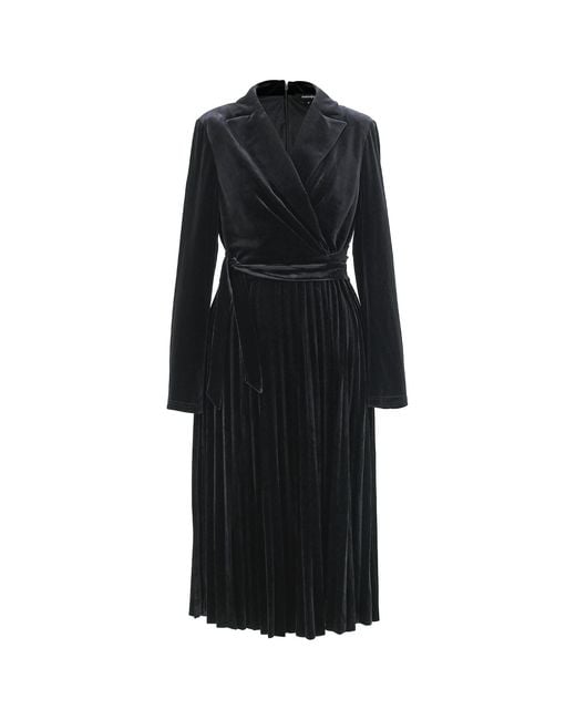 Smart and Joy Black Velvet Wrap Dress