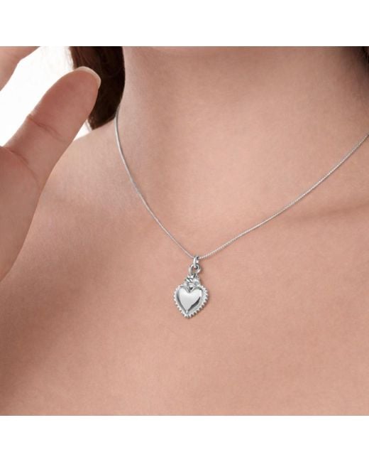 Unaloe Metallic Sterling Necklace With Heart Pendant – Timeless Elegant Jewelry For