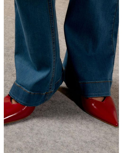 Din & Deen Blue Dark Trumpet Flare Jeans Collection
