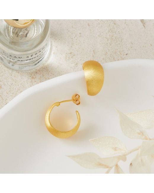 Esterah Metallic Matte Dome Hoop Earrings