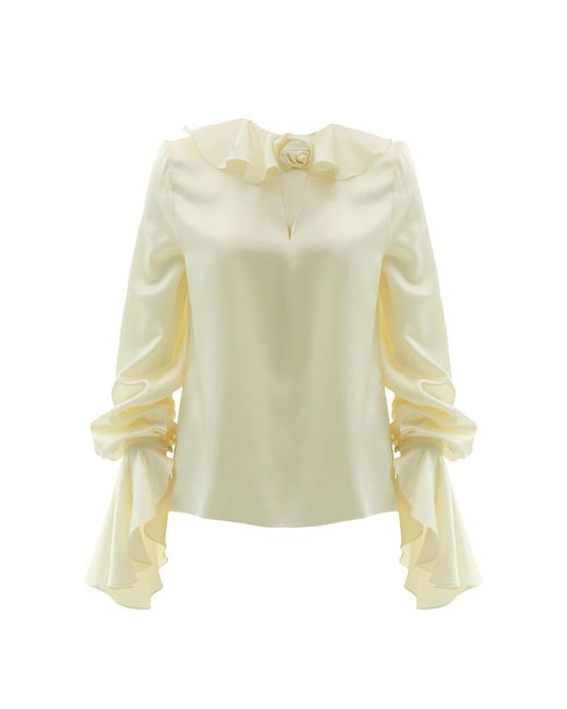 Jnsq (Je Ne Sais Quoi) Yellow Marie-Antoinette Silk Blouse