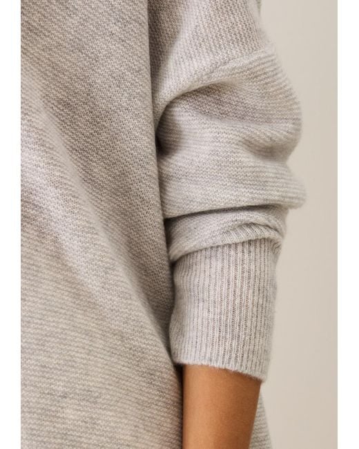 Loop Cashmere Gray Relaxed Lofty V Neck Sweater