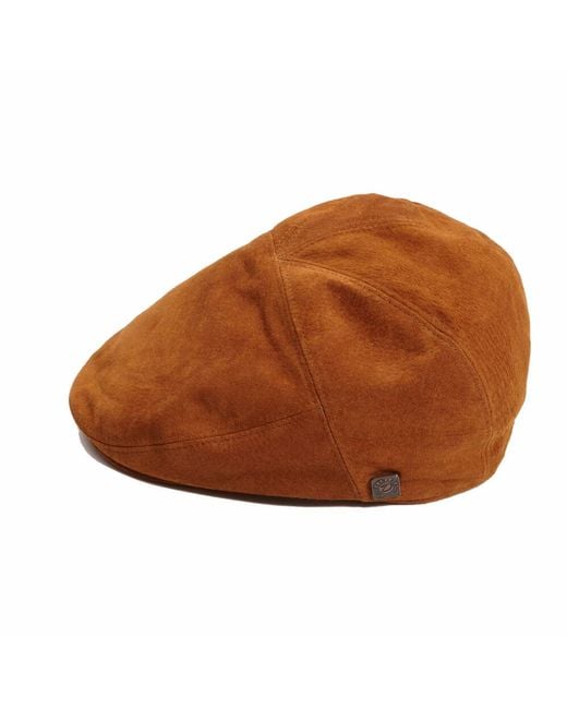 Dasmarca Hats Brown Alex Toffee Leather Cap For for men