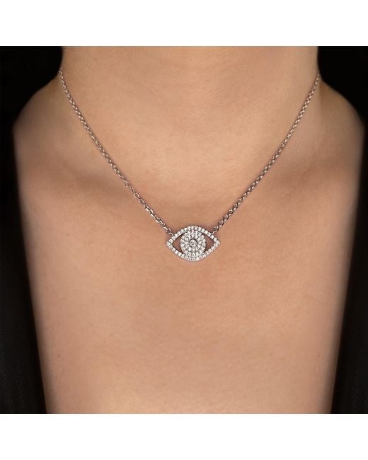 SALLY SKOUFIS White Protection Necklace With Made Cz Diamond Stimulant