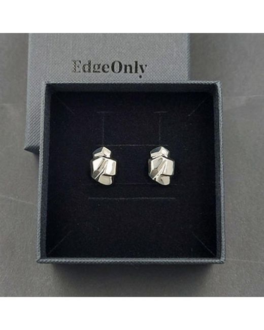 Edge Only Metallic Rock Earrings Sterling