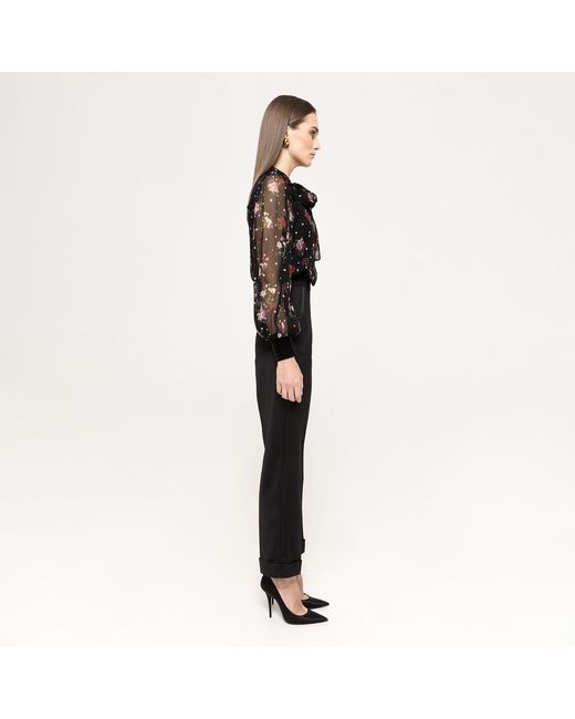 Nissa Black Tailored Wool Pants