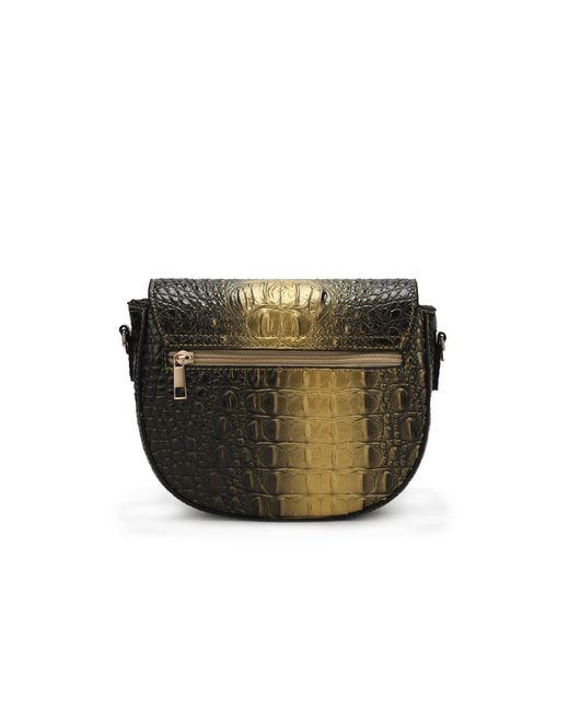 Mkf Collection - J'omor Blue Amalia Croc-Embossed Crossbody Bag