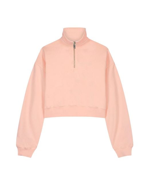 VLD Pink Runyon Cropped Quarter-Zip Sweatshirt