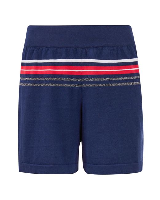 Peraluna Blue Sofia Organic Cotton Knit Shorts
