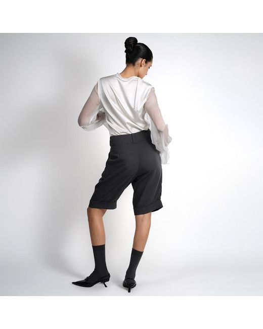 Gunda Hafner Ltd Blue Dark Shorts With Turn Up