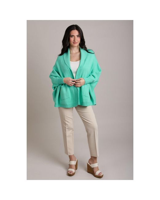 Saachi Green Open Front Oversized Aqua Cardigan Sweater