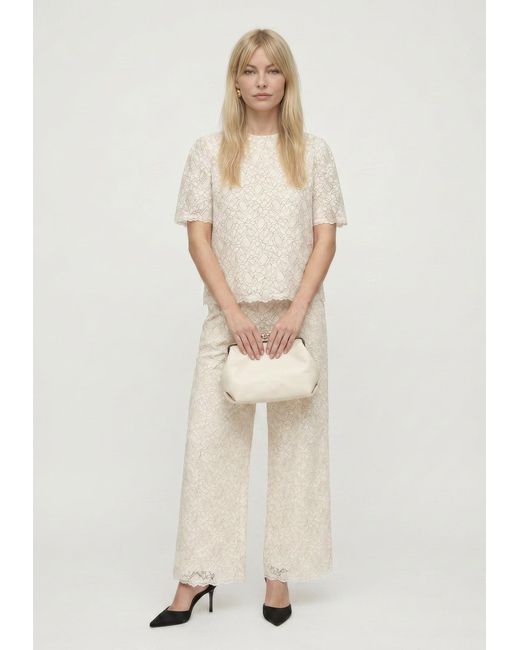Lily and Lionel White Calippo Lace Short Sleeve Top