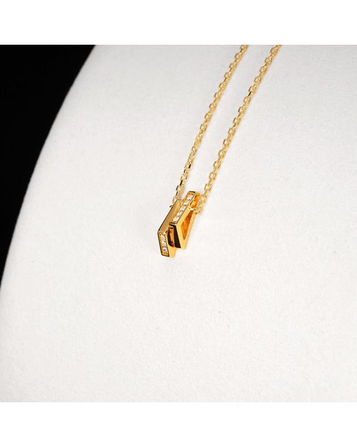 Meulien Metallic Double Mini Triangle Necklace